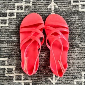 Jelly sandals pink Velcro girls size 11